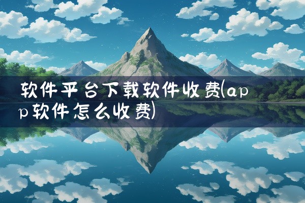 软件平台下载软件收费