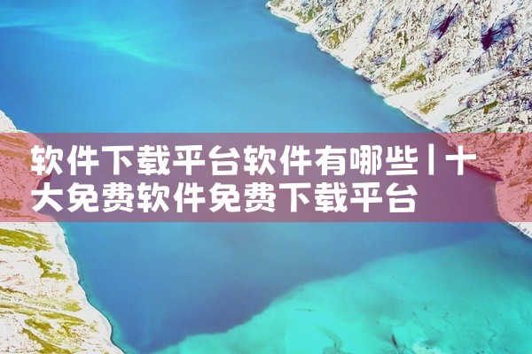 软件下载平台软件有哪些