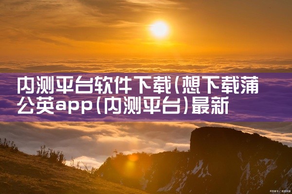 内测平台软件下载